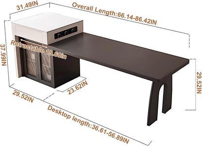 66” – 82” Black Luxury Kitchen Island Includes Unique Base Design