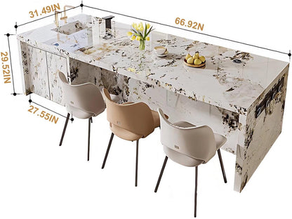 59” - 79” Unique Elegant Kitchen Island Includes Unique Texture Design (No Chair)