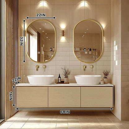 60” - 84” Simple Fashionable Bathroom Vanity Includes Log & Closed Storage Cabinets