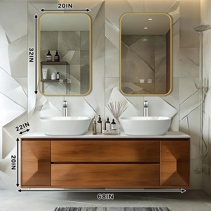 68” - 96” Modern Art Bathroom Vanity Includes Solid Wood Cabinet
