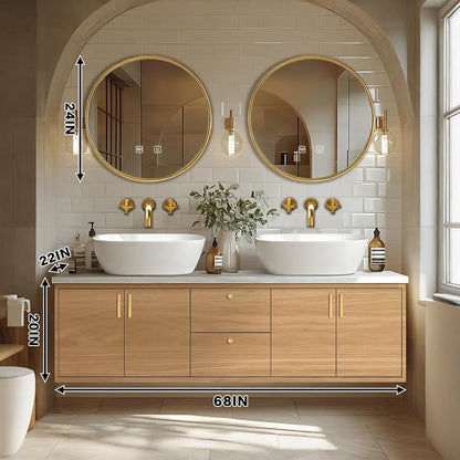60” – 96” Simple Practical Bathroom Vanity Includes Log Style Surface