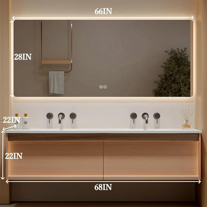 60” - 78” Floating Bathroom Vanity with Modern Simple Design