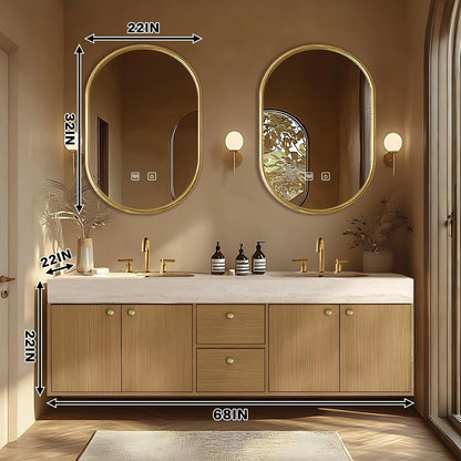 64” - 96” Modern Exquisite Bathroom Vanity Includes Seamless Ceramic Sink
