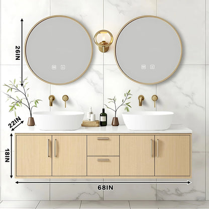 60” - 84” Log Modern Bathroom Vanity Includes Log Cabinet & Drawer Combination Cabinet