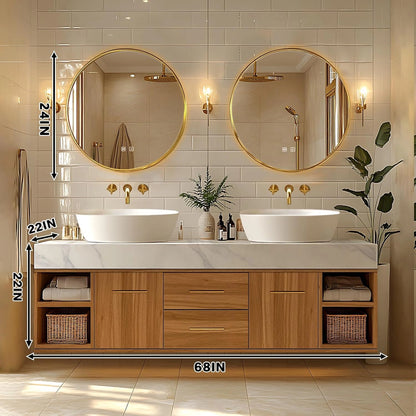 68” - 96” Simple Practical Bathroom Vanities with Exquisite Handle
