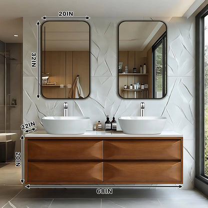 60” - 78” Exquisite Modern Bathroom Vanity  Includes Unique Surface Design