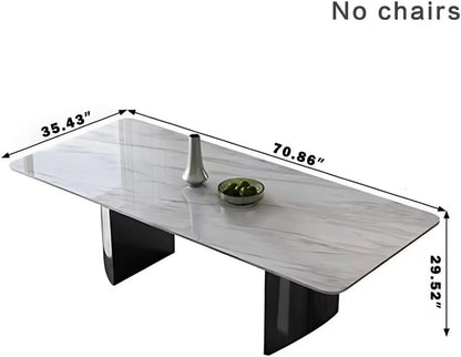 55” - 71” Marble Dining Table with Distinctive Natural Veining (No Chair)