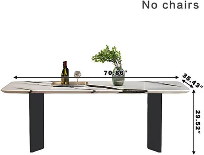 55” - 71” Unique Dining Table with Rounded Edge Design (No Chair)