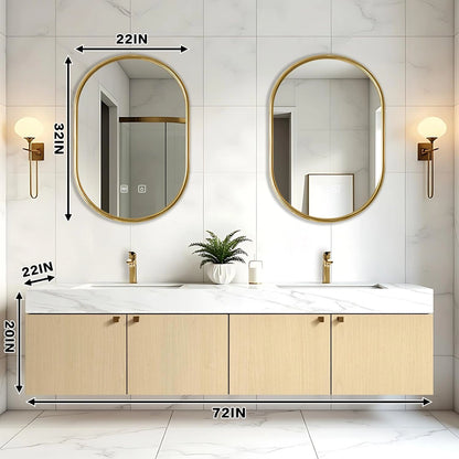 60” - 84” Symmetrical Bathroom Vanity Includes Rock Slab Ceramic Basin