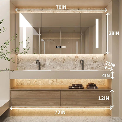 60” - 76” Modern Exquisite Bathroom Vanity Includes Log Cabinet & Modular Combination Design