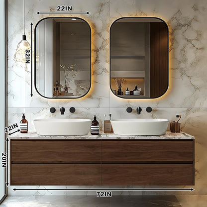 60” - 78” Modern Simple Bathroom Vanity Includes Log Pattern Cabinet