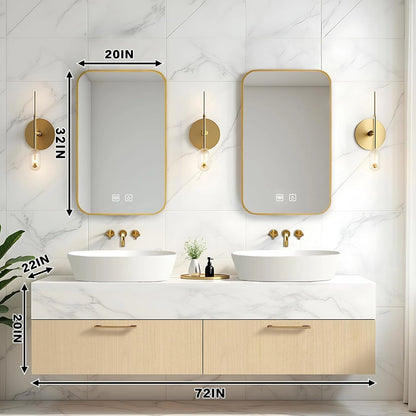 60” - 84” Elegant Exquisite Bathroom Vanity Includes Beige Symmetrical Cabinets