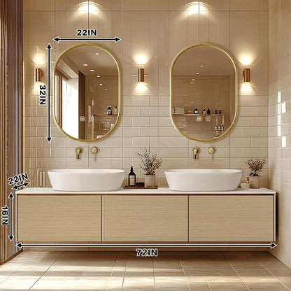 60” - 84” Simple Fashionable Bathroom Vanity Includes Log & Closed Storage Cabinets