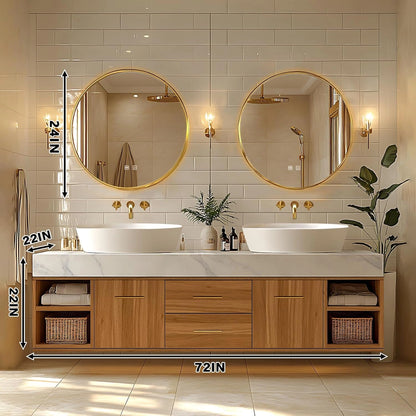68” - 96” Simple Practical Bathroom Vanities with Exquisite Handle