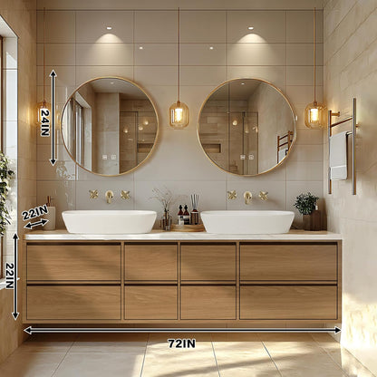 68” - 96” Modern Exquisite Bathroom Vanity with Double Sinks