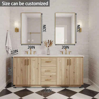 64” - 92” Floor-Standing Bathroom Vanity with Dual Smart Anti Fog Mirror
