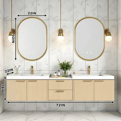 60” - 84” Simple Log Bathroom Vanity Includes Drawer Combination Cabinet