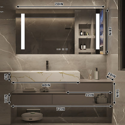 SALE 56" Solid Wood Single Sink Wall Mounted Bath Vanity Set with Defogging Mirror