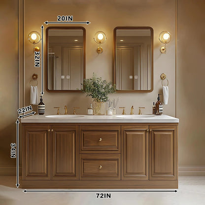 68” - 96” Modern Simple Bathroom Vanity Includes Rectangle Mirrors