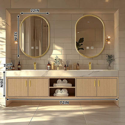 60” – 96” Log Country Floating Bathroom Vanity Includes Rock Slabs Countertop