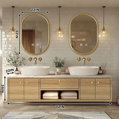 60” – 96” Wall-Mounted Bathroom Vanity with Versatile Storage Space