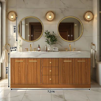 72” – 96” Retro Log Bathroom Vanity Includes Symmetrical Design