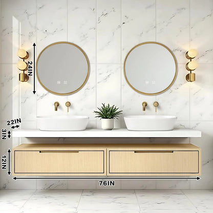 64” - 84” Floating Bathroom Vanity Includes Log Cabinet Modular Design