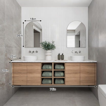 60“ - 78” Luxury Wooden Double Basin Bathroom vanity