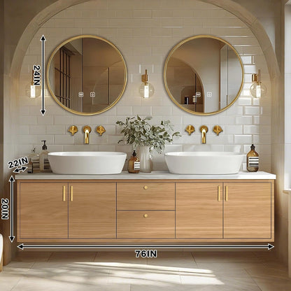 60” – 96” Simple Practical Bathroom Vanity Includes Log Style Surface
