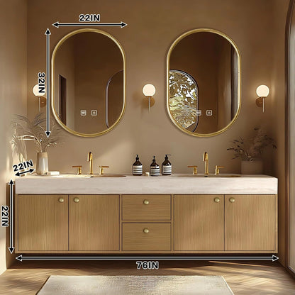 64” - 96” Modern Exquisite Bathroom Vanity Includes Seamless Ceramic Sink
