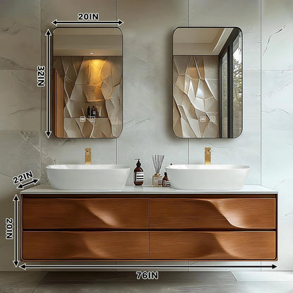 60” - 78” Modern Fashion Bathroom Vanity Includes Wave Texture Design & Thoughtful Details