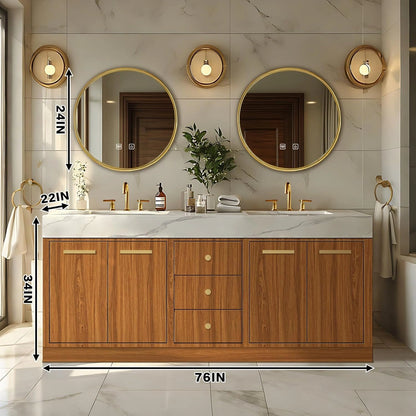 72” – 96” Retro Log Bathroom Vanity Includes Symmetrical Design