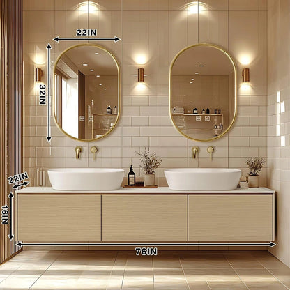 60” - 84” Simple Fashionable Bathroom Vanity Includes Log & Closed Storage Cabinets