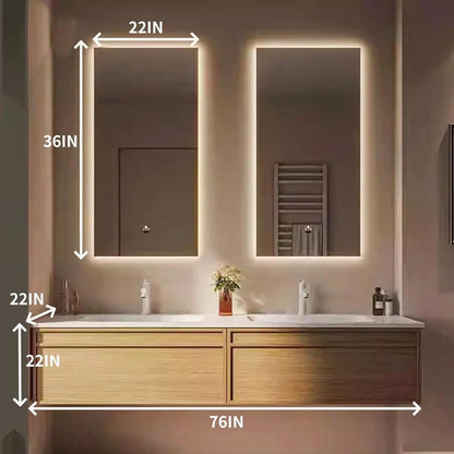 60” - 78” Minimalist Cozy Bathroom Vanity with Hidden Handle Design & Integrated Sink