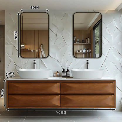 60” - 78” Exquisite Modern Bathroom Vanity  Includes Unique Surface Design