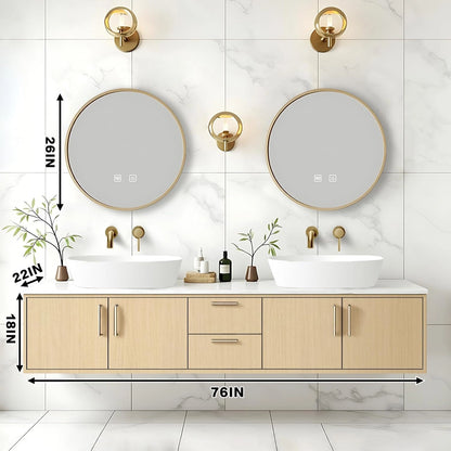 60” - 84” Log Modern Bathroom Vanity Includes Log Cabinet & Drawer Combination Cabinet