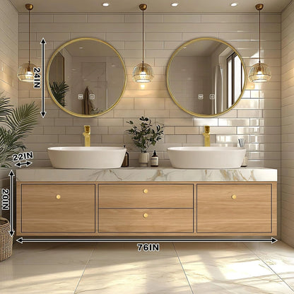 60” - 96” Simple Exquisite Bathroom Vanity Includes Large Capacity Storage Cabinet