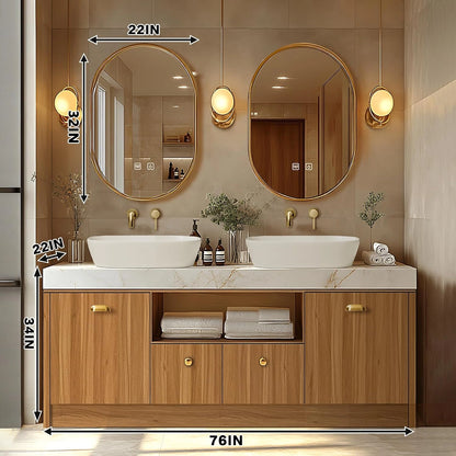 76” - 96” Retro Bathroom Vanity Includes Patterned Countertop