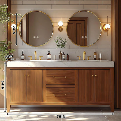72” - 96” Simple Exquisite Bathroom Vanity Includes Wood Grain Cabinet
