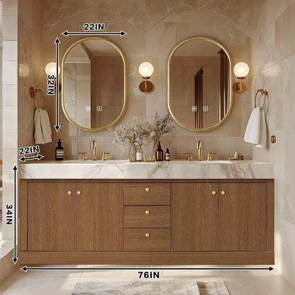 68” - 96” Modern Exquisite Bathroom Vanity with Double Sinks