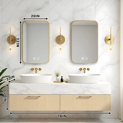 60” - 84” Elegant Exquisite Bathroom Vanity Includes Beige Symmetrical Cabinets