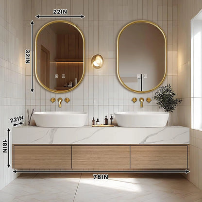 60” – 96” Bathroom Vanity Includes Wood Grain Cabinet & Above Counter Basins