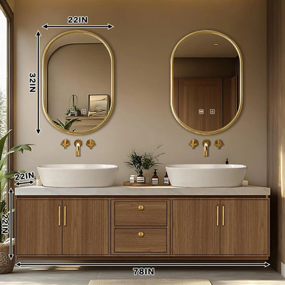60” – 96” Retro Exquisite Bathroom Vanity Includes Symmetrical Stripe Cabinets