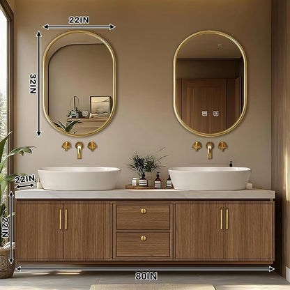 60” – 96” Retro Exquisite Bathroom Vanity Includes Symmetrical Stripe Cabinets