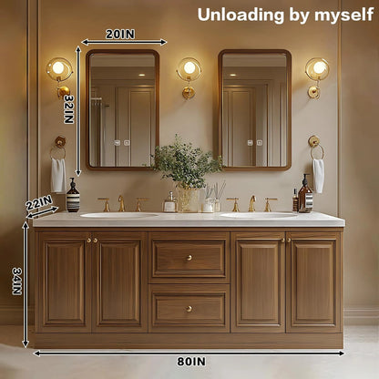 68” - 96” Modern Simple Bathroom Vanity Includes Rectangle Mirrors
