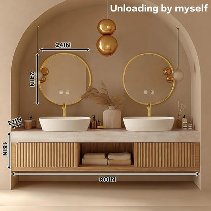 64” - 96” Elegant Exquisite Bathroom Vanity Includes Striped Cabinet