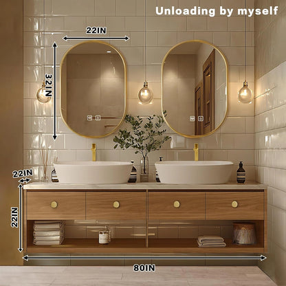 68” - 92” Retro Exquisite Bathroom Vanity Includes Above Counter Sink