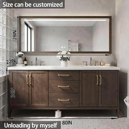 80-84” Bathroom Vanity with Sink Includes Floor Mount Wood Texture Cabinet