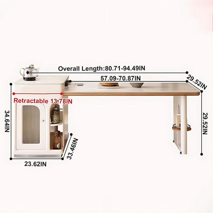 65” - 81” Spacious Versatile Kitchen Island Includes Storage Base & Open Shelf (No Chair)