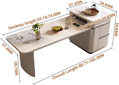 65” - 96” Grey Luxury Kitchen Island Includes Unique Texture Design & Storage Space (No Chair)